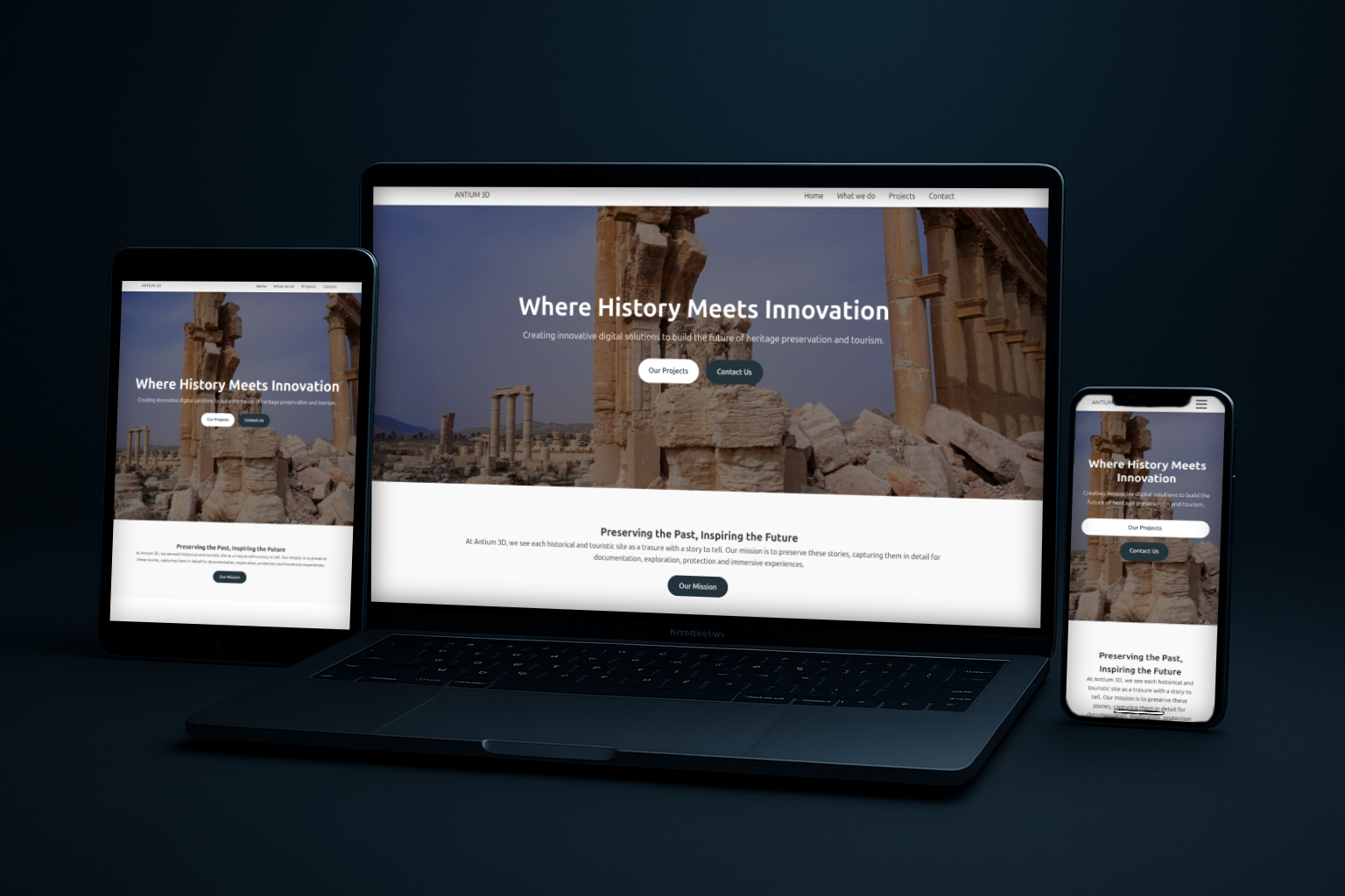Antium3D Website Mockup